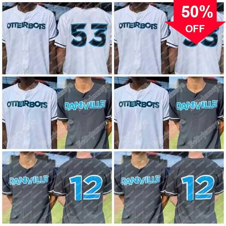 XFLSP GLAC202 2021 DANVILLE OTTERBOTS Niestandardowe koszulki baseballowe dla męskich damskich młodzież podwójna nazwa i numer mix zamówienie