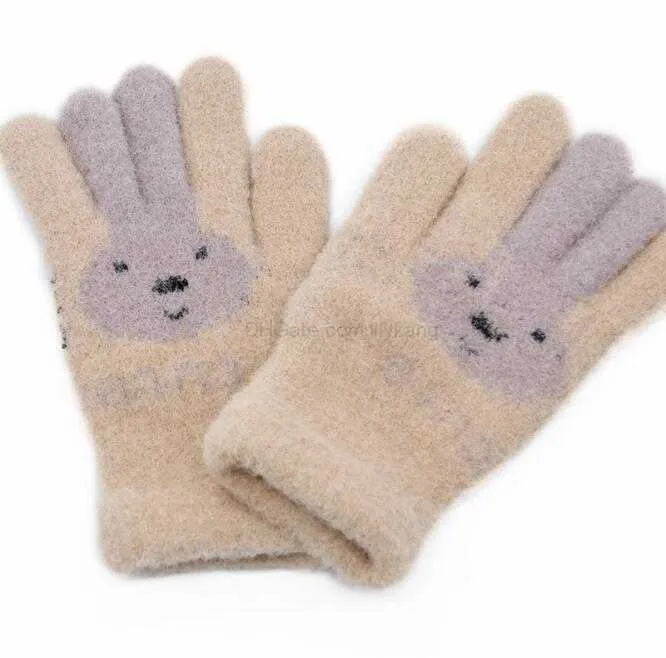 Frauen Dame Winter Gestrickte Fingerhandschuhe Frau Kaninchen Handwärmer Handschuhe Handschuh Multifunktions-Touchscreen-Handy-Telefinger-Handschuhe