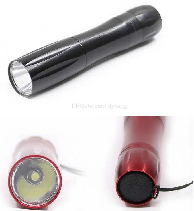 Mini aluminiowe latarki ze stopu aluminiowego z lampy na zewnątrz Wodoodporne sporty na zewnątrz sporty lampa lampy z baterią baterii Torcha