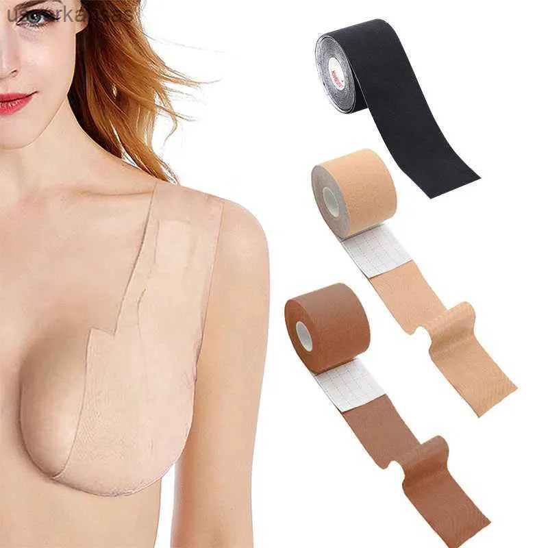 Bras för kvinnor självhäftande osynliga bh -bröstvårtor täcker bröstlyftband Tryck upp axlösa kuddar klibbiga sömlösa backless L230523