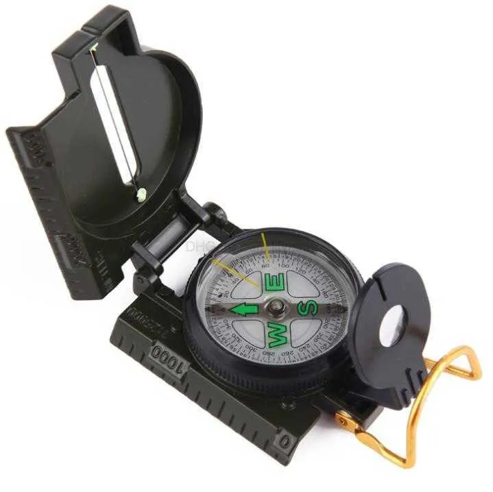 New Portable Folding Lens Compass American Military Outdoor Camping Hiking Climbing Multifunction lensatic Compasses Tool Army Green