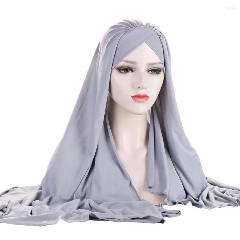 Abbigliamento etnico Sciarpa istantanea musulmana Bonnet Underscarf Wrap Turban Women Hijab Pull On Foulard One Piece Amira Scialli Cappello Bandana