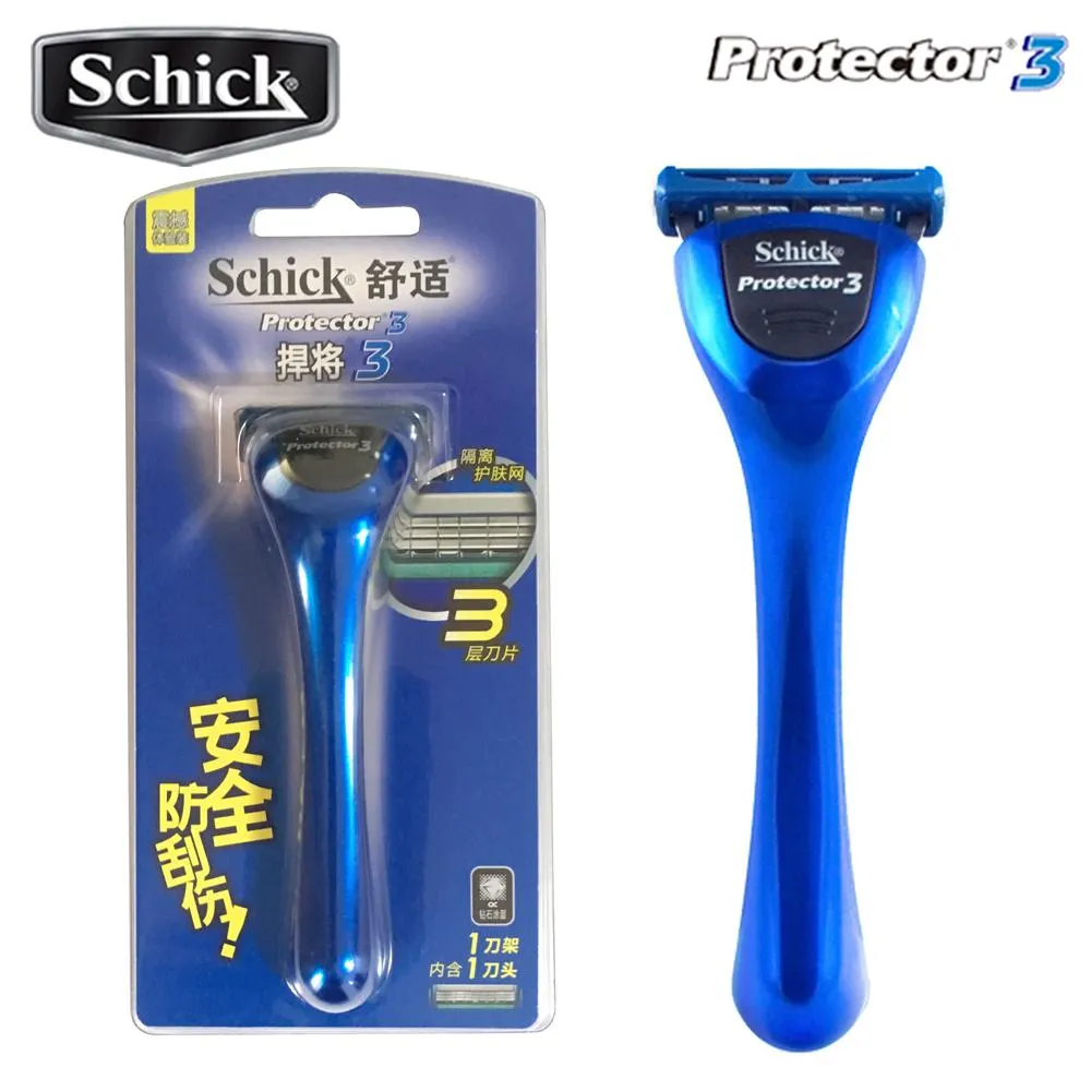 Lame Schick protecteur 3d diamant rasoir 1 rasoir + 1 lame sécurité manuel rasoir hommes cheveux barbe rasage rasoir en Stock