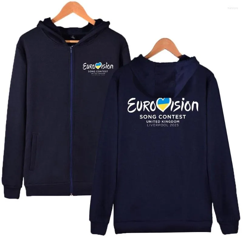Men's Hoodies Eurovision 2023 Zip Hoodie Long Sleeve Streetwear Women Men Sweatshirt Song Contest Couples Wear Fashion Clothes