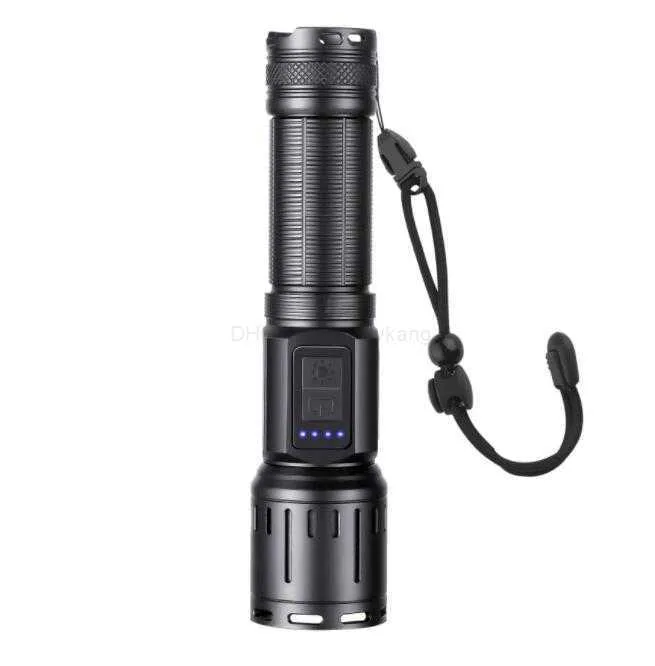 Super Bright ficklampa USB -laddningsbara 5000 lumen Zoom Torch Lights Outdoor Waterproof LED Tactical ficklampor med COB Light Alkingline