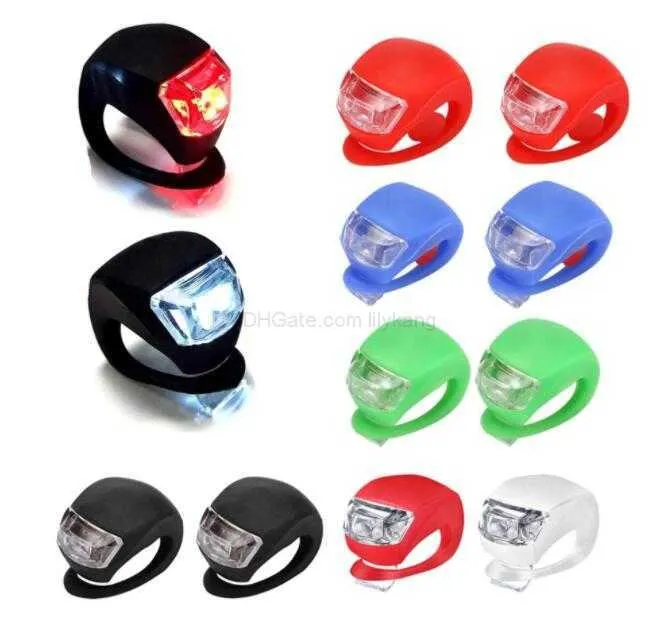 Bicycle Front Light Silicone LED Head Front Rear Wheel Bike Lights Waterproof Cycling With Battery Bicycles Accessories riding Lamp Alkingline