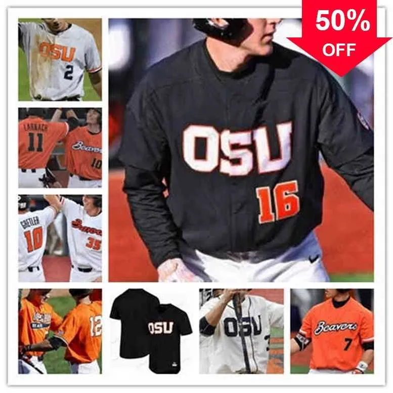 XFLSP GLAA3740 OREGON STATE BEAVERS OSU BEISBOL COSIDO CWS Jersey 3 Nick Madrigal 12 Sam Tweedt 14 Elliot Willy 15 Luke Heimlich Troy Claunch