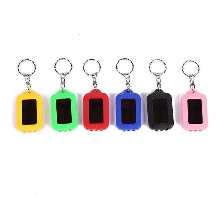 porte-clés lumières Portable extérieur énergie solaire 3 lumière LED porte-clés porte-clés torche lampe de poche lampes mini randonnée camping lampes de poche