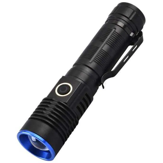 Ultra Bright Mini Flashlight Torch強力な充電式LED磁気懐中電灯ペンクリップポケットワークライト緊急ランプロングショットペンライトalkingline