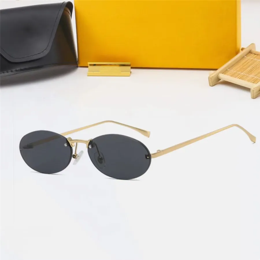 디자이너 타원형 선글라스 남성 및 여성 레트로 선글라스 주행 선글라스 패션 금속 눈 보호 선글라스 안경