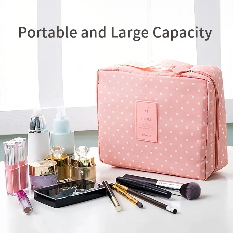 Quality Waterproof Portable Travel Multifunctional Makeup Bag with Multiple Compartments Make Up Toiletry Organizer for Women and Girls