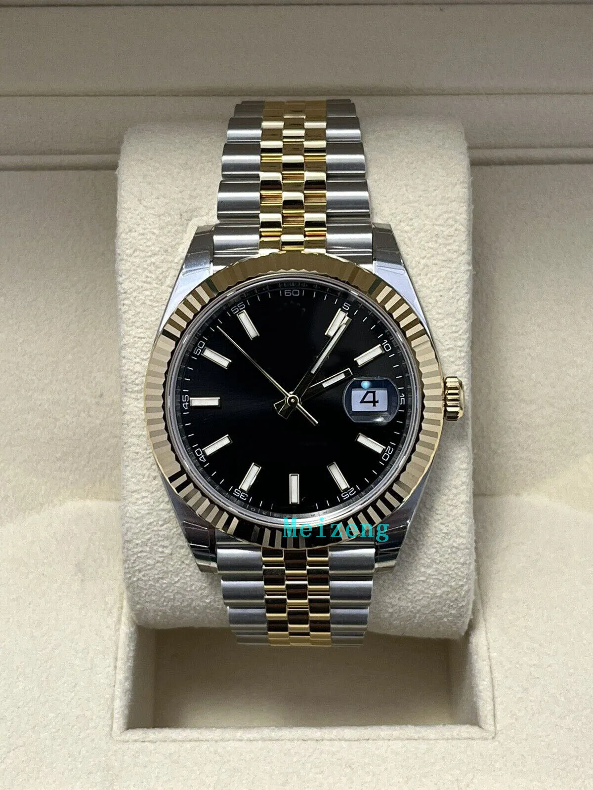 Luksusowy zegarek na rękę BRAND NEW Męskie zegarki automatyczne Datejust 41mm 126333 Jubileuszowa bransoletka Czarna tarcza Two Tone