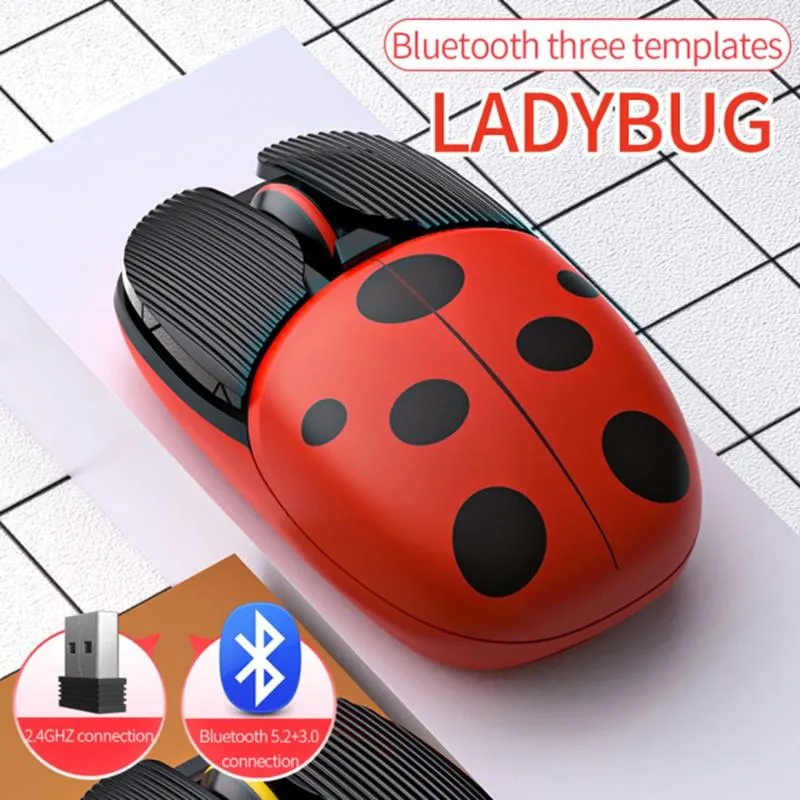 Mäuse Kabellose Bluetooth-Maus, niedliche Maus, Dual-Modus, wiederaufladbar, Rollenmaschinenlinie Typ C, geräuschlos, 2,4 G, USB-Gaming-Stummschaltungsmäuse für Laptop, PC, Mädchen, Geschenk, Neu