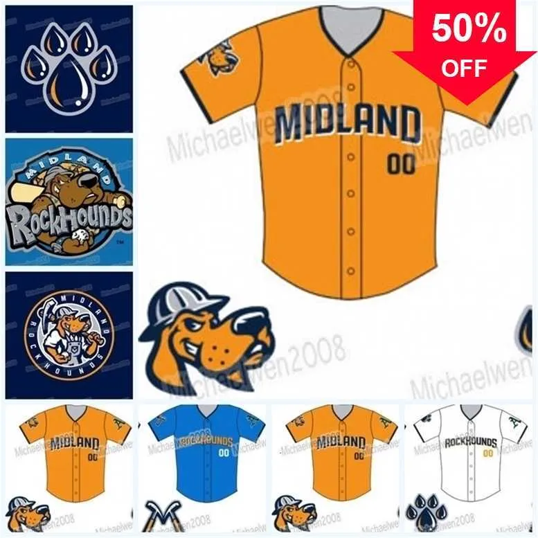 Xflsp GlnMitNess MILB Midland RockHounds Baseball Jersey Personnalisé Hommes Femmes Jeunes Maillots De Baseball N'importe Quel Nom Et Numéro Double Couture