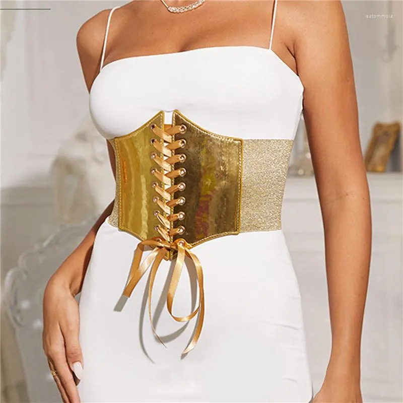 Belts Elastic Gold Color Corset Wide Belt For Women Designer Waist
