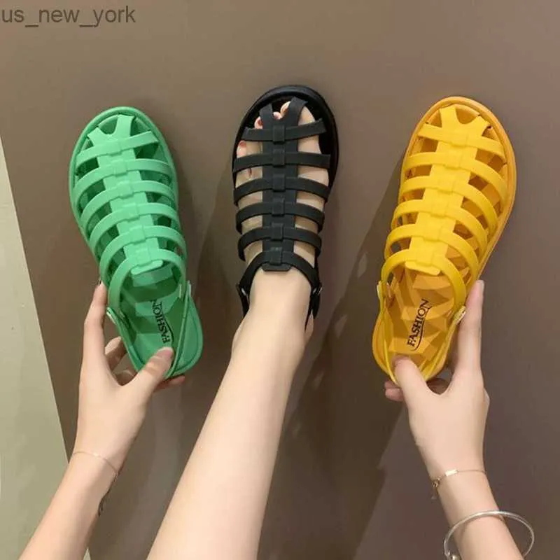 2021 летние женские туфли Sandals Slippers Dual Wear Римские туфли Hollow Out Flip Flop Slides Chaussures Femme Flat Beach Sandals L230518