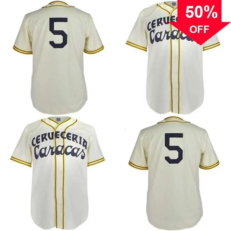 Xflsp GlaMitNess Cerveceria Caracas 1952 Home Jersey Shirt Custom Heren Dames Jeugd Baseball Jerseys Elke naam en nummer dubbel gestikt
