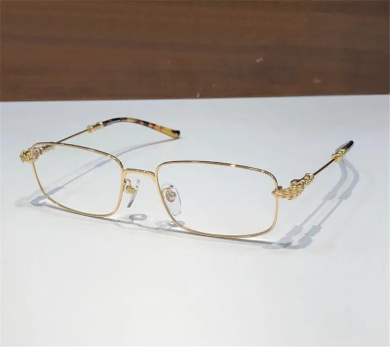 Lunettes optiques design rétro classique 8201 monture carrée en métal style simple et élégant lentille transparente haut de gamme lunettes transparentes