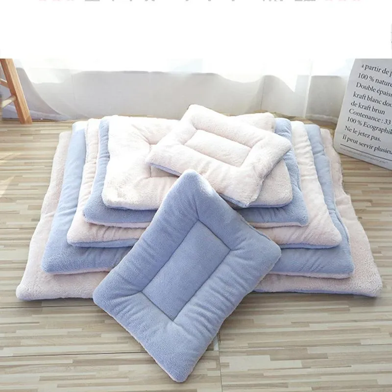 Mats Washable Dog Pet Cat Bed Reusable Dog Bed Thickened Soft Fleece Pad Blanket Bed Mat Cushion Home Portable Washable Rug Keep Warm