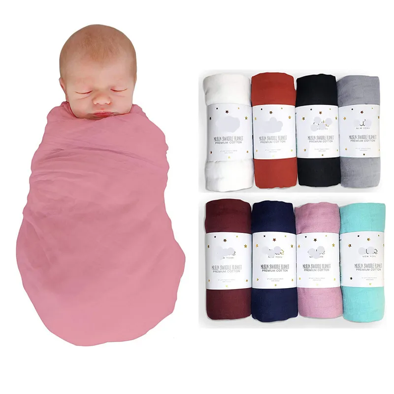 Cobertores Swaddling 120120cm Musselina 70% Bambu Soft Born 2 Camadas Gaze Banho Infantil Envoltório Saco de Dormir Capa para Carrinho de Dormir 230601