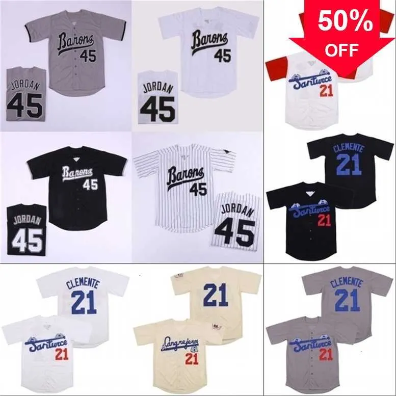 Xflsp GlaMit Hommes Birmingham Barons Michael 45 Jersey 21 Santurce Crabbers Porto Rico Josh GISBON 20 Homestead Grays Negro League Film Baseball Jersey