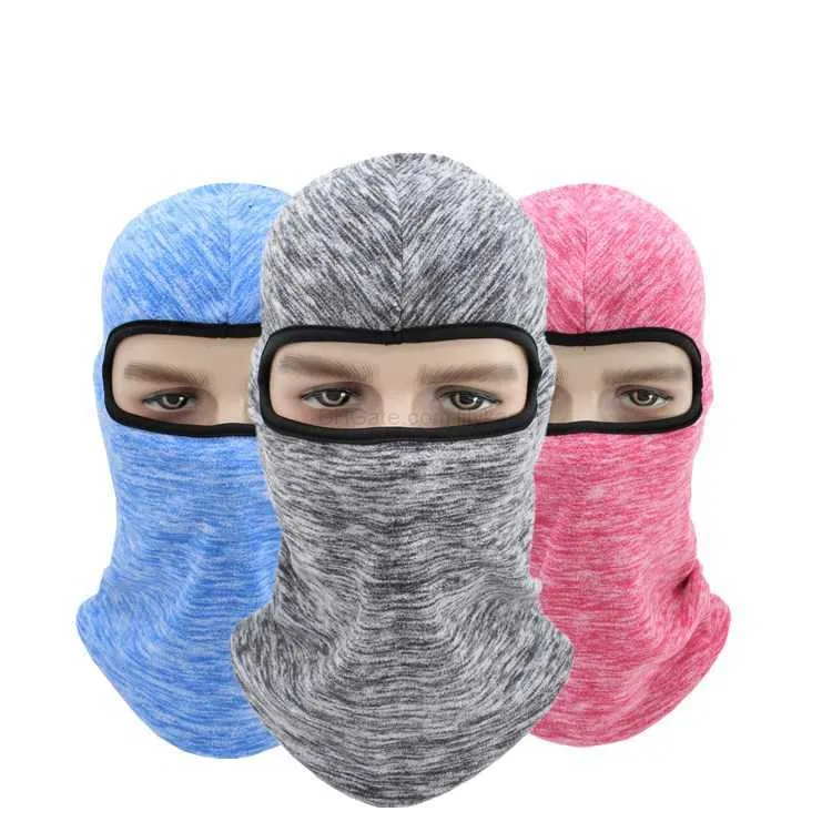 máscara de esqui de lã grossa quente para inverno ciclismo ao ar livre Balaclava scraf chapéus cinza melange máscaras de proteção facial novo capuz à prova de vento