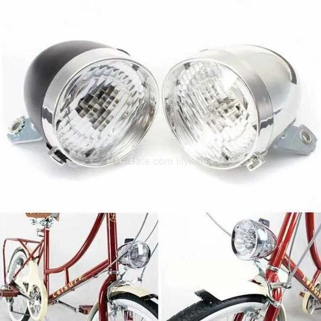 3 LED vintgae vélo lumières rétro ancien vélo phare phare Rétro vélo phares 3A batterie Vélo Accessoires Equiment