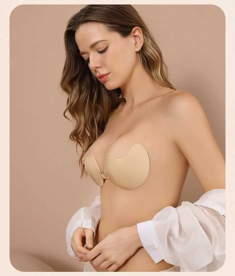 Reusable Women Push Up Bras Adhesive Pasty Strapless Bras Nipple