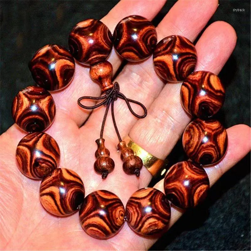 Strand SNQP Autentic Hainan Myanmar Huanghua Pear Hand String Buddha Beads Old Material Men's Literary Play