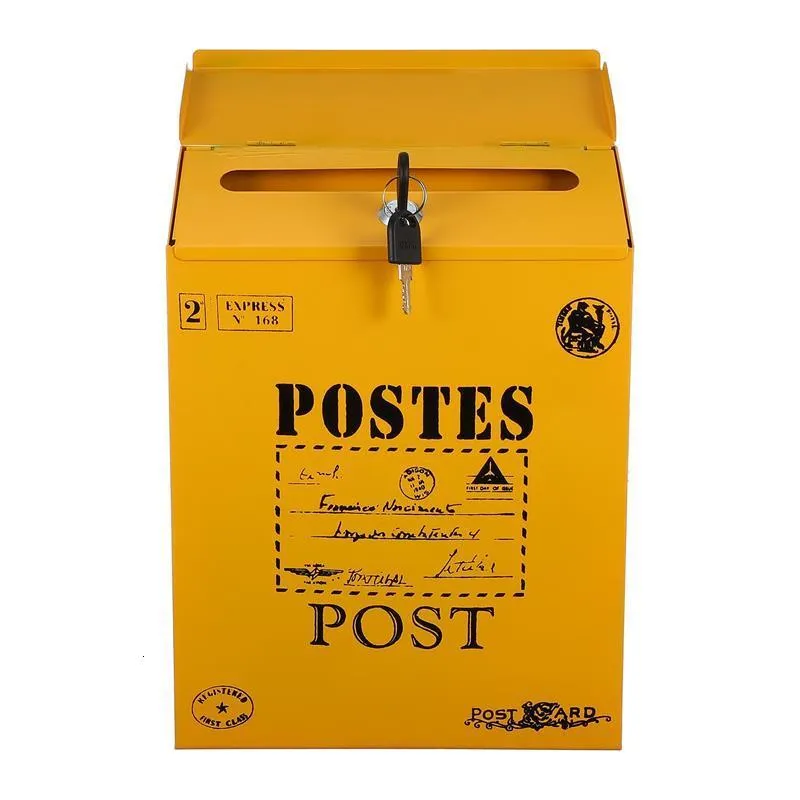 Dekoracje ogrodowe duże pojemność blokujące skrzynki pocztowe z klawiszem blokady pudełka pocztowego pudełka na ścianę skrzynkę pocztową blokna poczta wiejskiego wiszące 230603