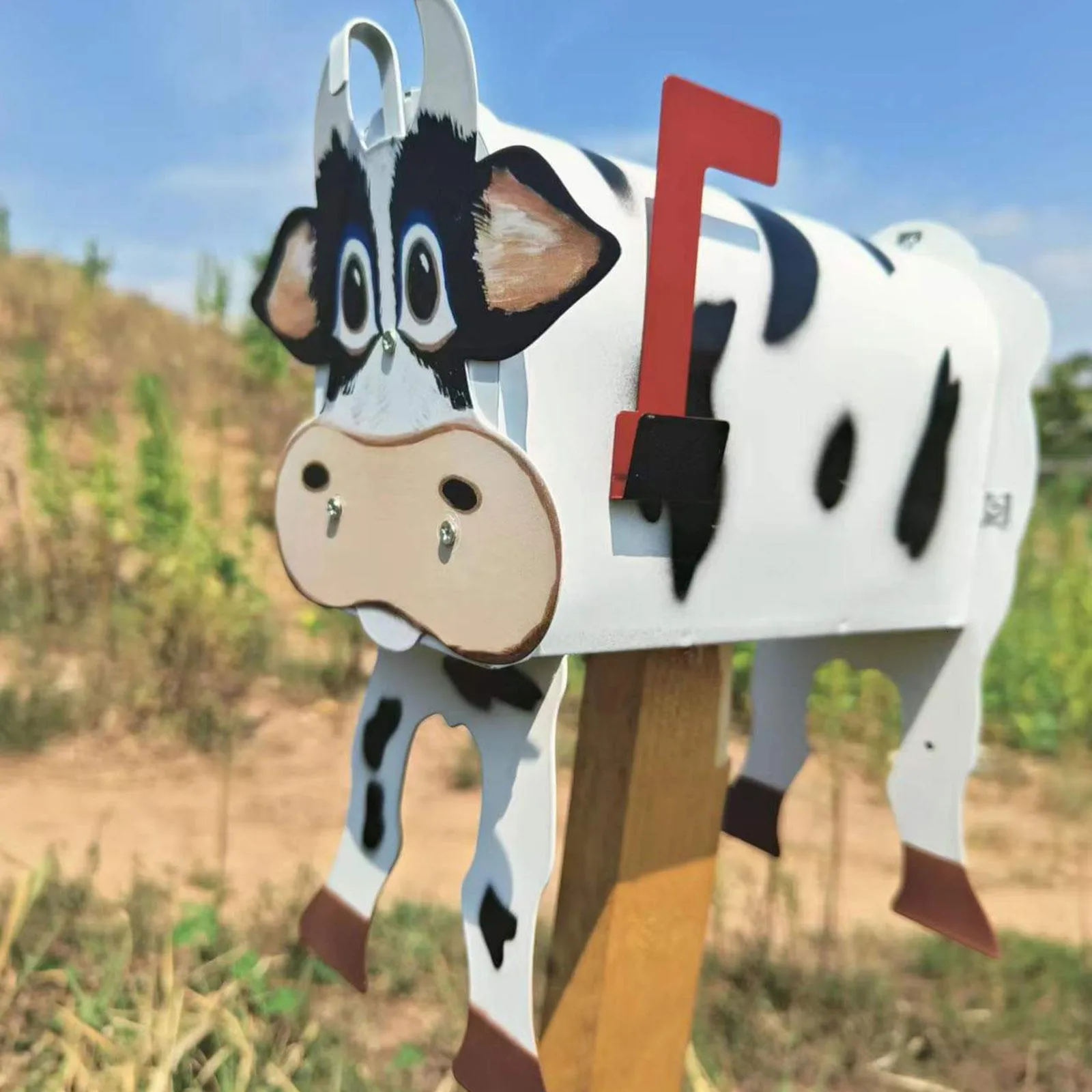 Cow Letter Rack Handmade Metal Cow Mailbox - Charming Farm Animal Letterbox, Unique ...