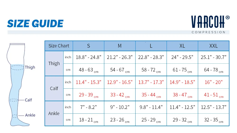 Varcoh Compression Stockings Socks Size