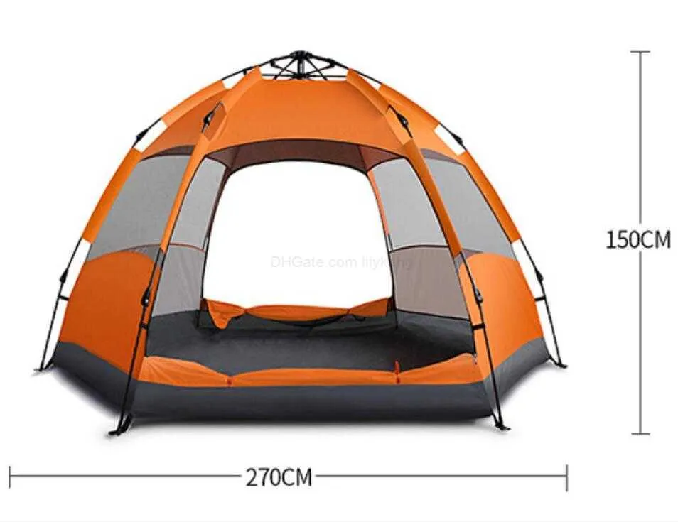 Outsunny Tenda da Campeggio per 6 persone 4.55x2.3x1.8m Grigia
