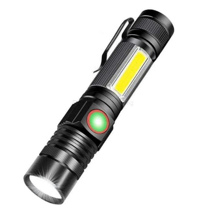 Mini T6 flashlight Portable LED Magnetic Flashlights Torch USB Rechargeable Repair lights Aluminium Zoom Torchlights Camping lantern Lamp Alkingline