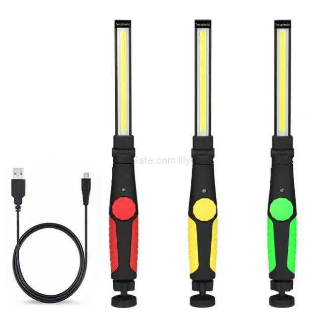 USB -uppladdningsbar COB LED -arbetsljus Magnetbil Auto Reparation Inspektionslampa Nödlampor Portabla natt Arbetslampor