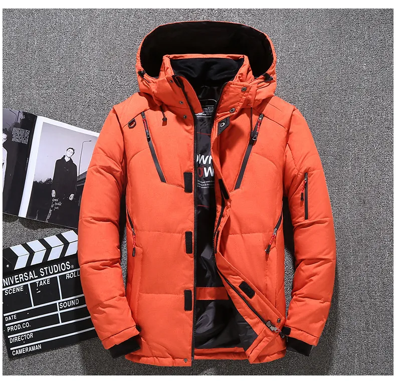 Mens Down Parkas Hooded Jackets Man Winter Coat Fashion Overcoat Outerwear Causal Hip Hop Streetwear Size S/M/L/XL/2XL XXL/3XL XXXL /4XL XXXXL /5XL XXXXXL