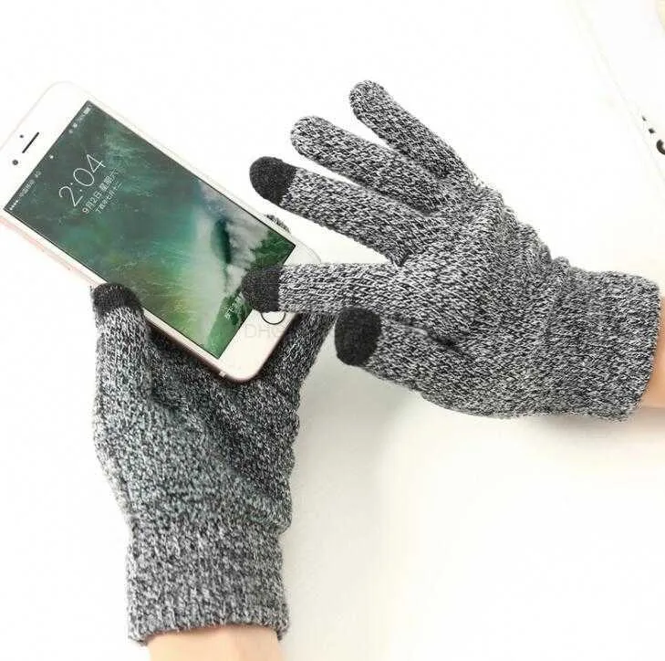 Großhandel Touchscreen-Handschuh, kapazitive Handschuhe, Damen, Herren, Winter, warme Wollhandschuhe, Silikon, rutschfeste Handschuhe, Outdoor-Handschuh, Weihnachtsgeschenk