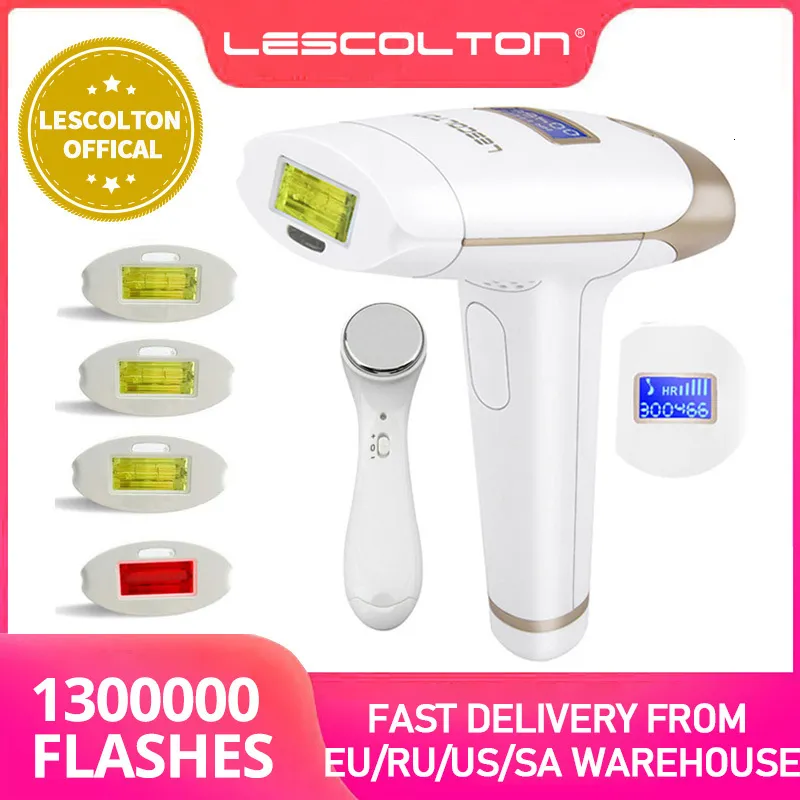 Epilator Lescolton IPL Laser 1300000 Pulser Hårborttagning LCD Display Machine T009I Permanent Bikini Trimmer Electric Depilador 230602