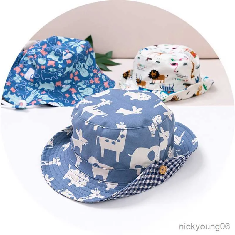 Accessoires cheveux enfants seau chapeau nouveau printemps garçons filles soleil mignon Animal mer monde extérieur été enfants casquette de pêche