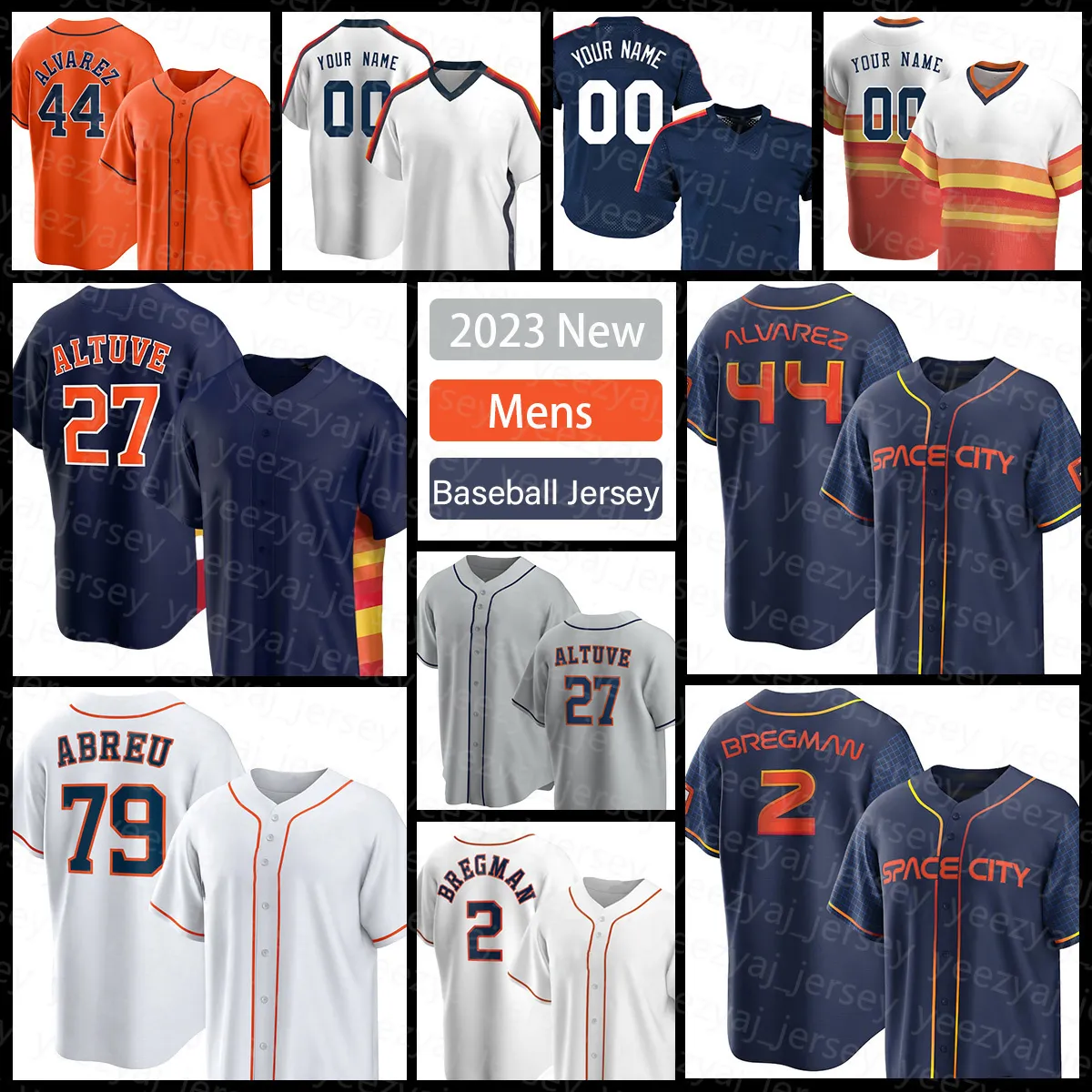 Nouveau maillot de baseball Space City Connect 2023 27 Jose Altuve 2 Alex Bregman 3 Jeremy Kyle Tucker Yordan Alvarez Michael Brantley David Hensley Hunter Brown