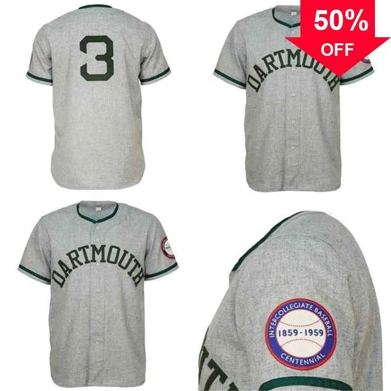 Xflsp GlaC202 Dartmouth Big Green 1959 Road Jersey Custom Men Women Youth Baseball Jerseys Any Name and Number Double Stitched Jersey