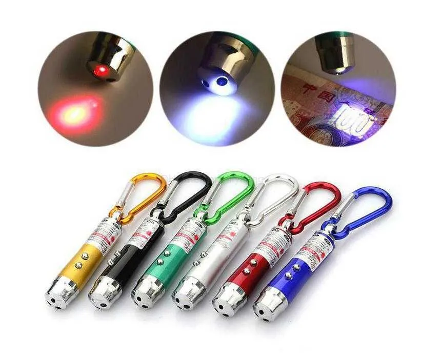 Mini camping Led laser torche pointeur de lumière laser randonnée en plein air 2 en 1 lampes de poche Laser led pointeurs stylo