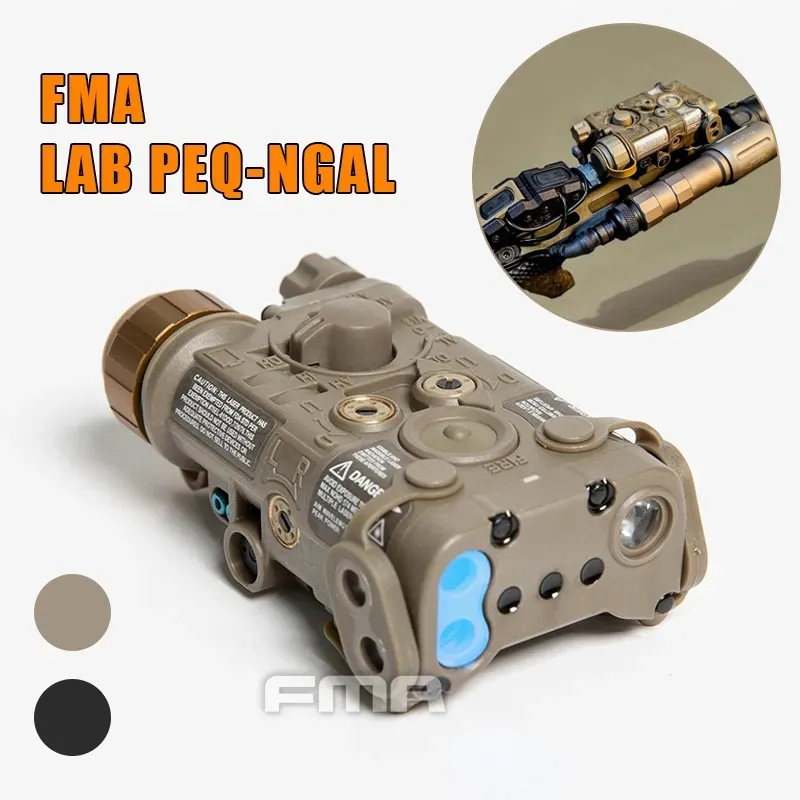 Ny version FMA Lab PEQ-NGAL MINI VERSION PEQ TACTICAL AIRSOFT LAB PEQ NGAL LED + IR Red Laser Hunting Battery Case TB1398