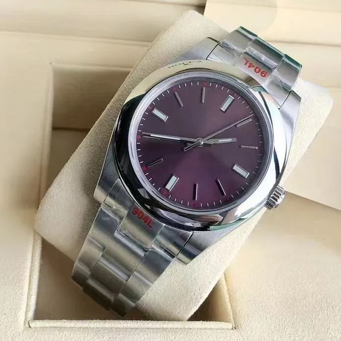 Designer violet hommes montres oyster femmes 41 36 31mm type de mouvement boîtier en acier inoxydable saphir Avec boîte Montres Montre De Luxe Automatic Perpetual Dhgate