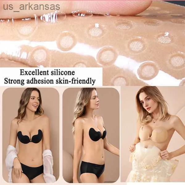 2pairs Women's Skin-Friendly & Sweat-Proof & Push-Up Silicone Bra