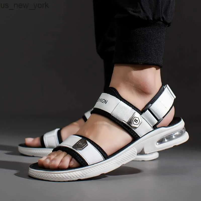 2021 männer Sommer Hause Flache Sandalen Air Mesh Hausschuhe Bad Im Freien Strand Schuhe Flip-Flops Mode Marke Schuhe Innen Rutschen mann L230518