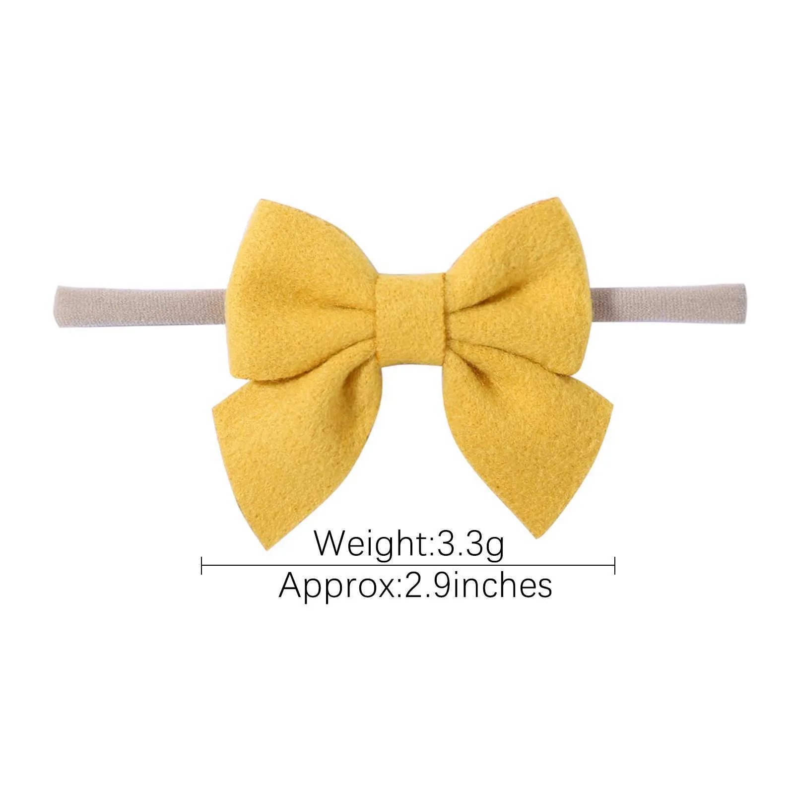 2st hårtillbehör Fashion Color Kids Bow Bands For Baby Girls Soft Handmade Toddlers Hårband