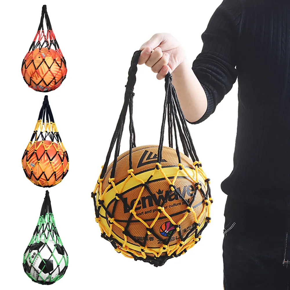 Bolas 10 bolsa de malha de basquete nylon bolsa de armazenamento ousada bola única dispositivo portátil esportes ao ar livre bolsa de vôlei de futebol