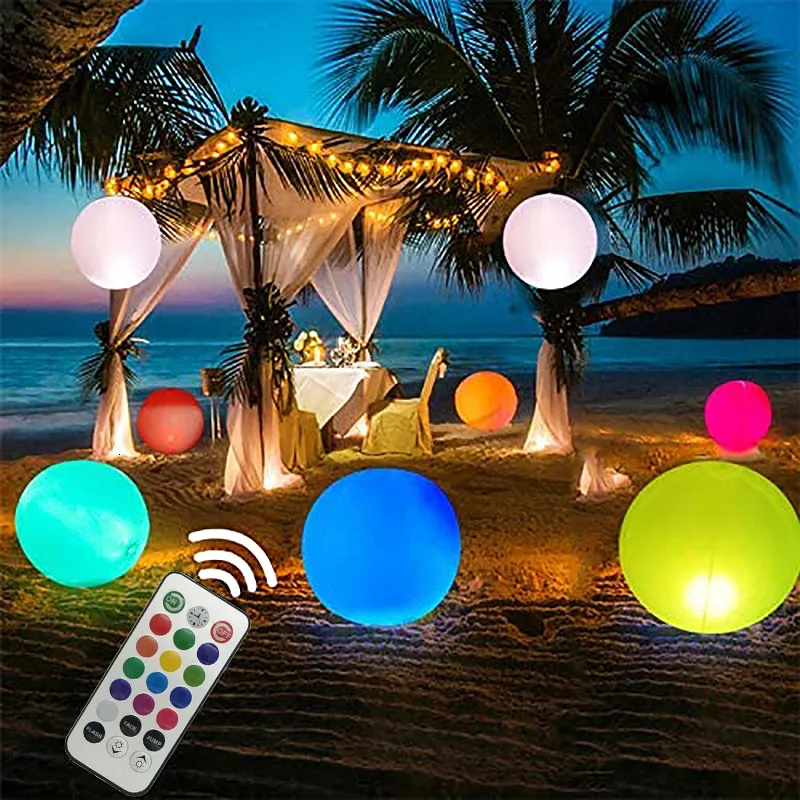 Décorations De Jardin 40CM LED Glowing Beach Ball Light Télécommande  Étanche Gonflable Flottant Piscine Yard Lawn Party Lampe 1 2 230603 Du 9,7  €