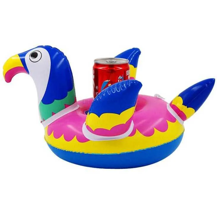 Uppblåsbar flamingo Swan Animal Shape Drinks Cup Holder Pool Floats Bar Waasters Drinking Mat Children Bath Toy Big Size Hot Sale